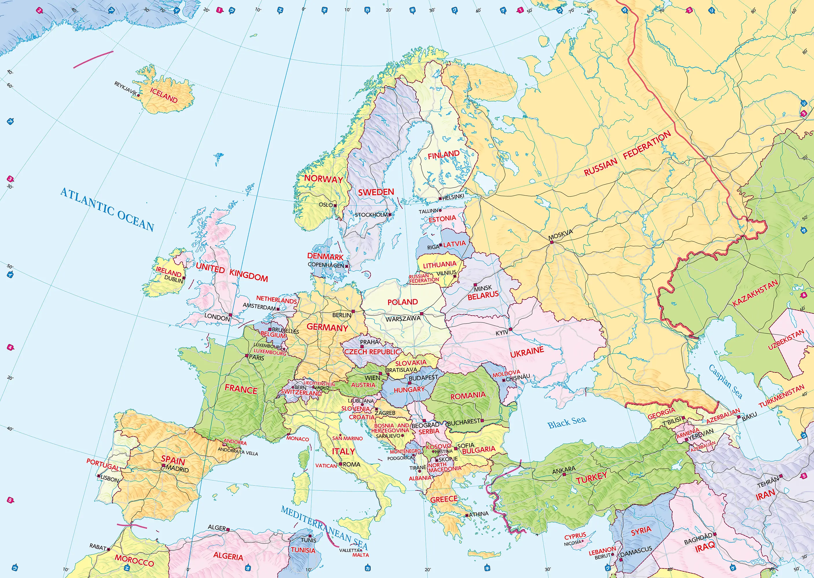 外国語の地図（ヨーロッパ）｜いろいろな世界地図｜楽しく学ぶ 小学生 ...