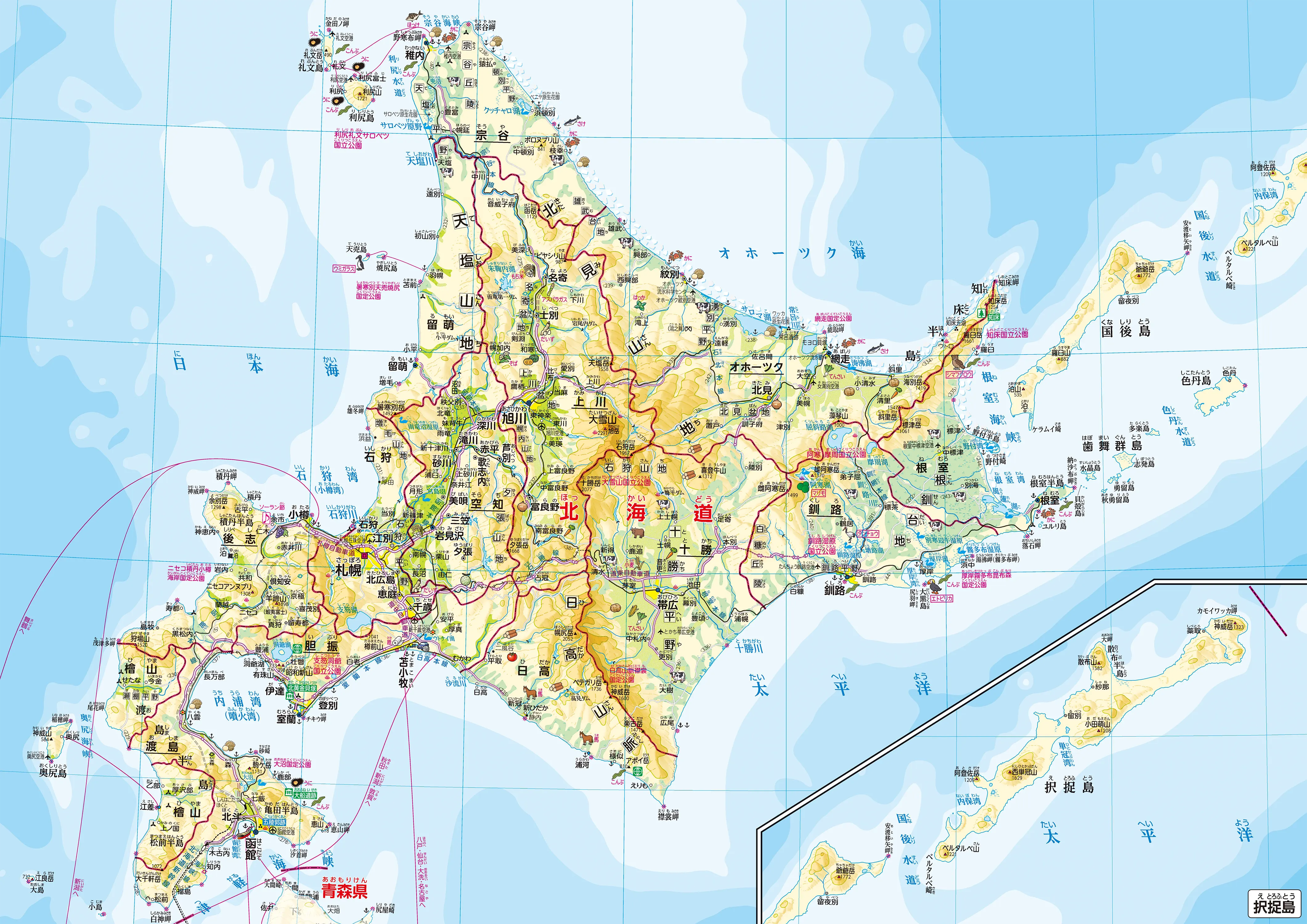 北海道｜47都道府県地図｜楽しく学ぶ 小学生の地図帳