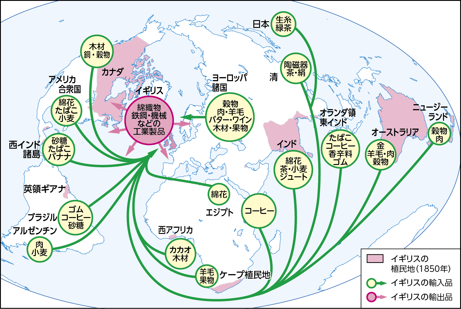 19世紀の世界 ｜ 地図 ｜ 新詳世界史探究
